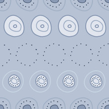 Lines Up Of Playful Doodle Dots In Monotone Gray Blues, Vector Repepat Surface Pattern Design