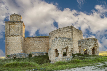 View of the back of the Silva castle in Barcience, province of Toledo. Spain