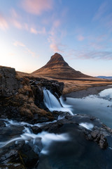 Wall Mural - Kirkjufell is one of the most scenic and photographed mountains in Iceland all year around. Beautiful Icelandic landscape of Scandinavia