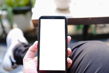 man using tablet computer