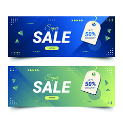 abstract geometric horizontal social media cover and web banner premium template