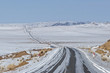 © Pierre-Jean DURIEU - Mongolian road in a cold winter landscape