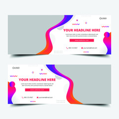 Wall Mural - Abstract geometric horizontal social media cover and web banner premium template