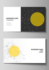 Poster - the minimalistic abstract vector illustration layout of two creative business cards design templates
