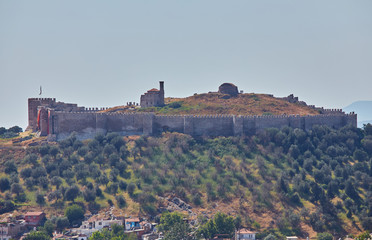 Canvas Print - Historical Selcuk Castle. Royal tombs.