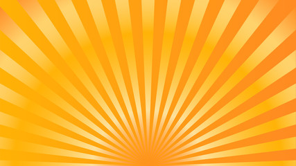 Wall Mural - Sun rays background. Yellow orange radiate sun beam, burst effect. Sunbeam light flash boom. Template poster sale. Sunlight star, sunrise glow burst. Solar radiance, retro design. Vector illustration