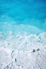 Wall Mural - seascape at the day time. water background. turquoise water background from top view. sea and beach.