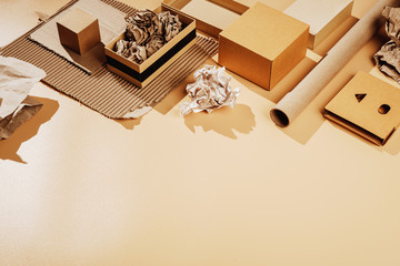 used cardboard and paper for recycling, secondary raw materials