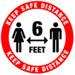 Keep Your Distance Warning Sign Corona and COVID-19, 6 feet