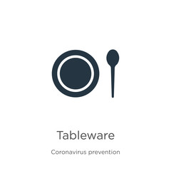 Tableware icon vector. Trendy flat tableware icon from Coronavirus Prevention collection isolated on white background. Vector illustration can be used for web and mobile graphic design, logo, eps10