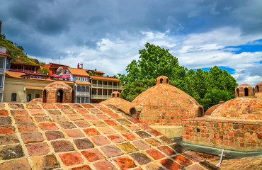 Canvas Print - Old sulfur Baths in historical center of Tbilisi, Georgia