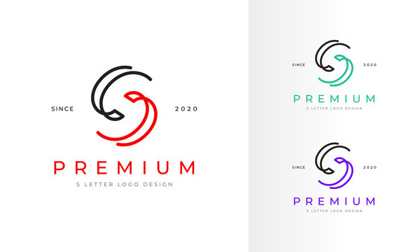 Infinity Modern S Letter Logo line art, company, Business Restaurant Logo Design. Vector Template