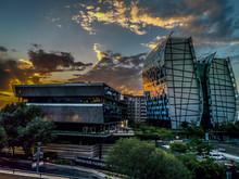 Johannesburg, South Africa - Jan 1 2020 : HDR Photo Of Sandton Offices At Sunset. Sandton In The Financial Hub Of Johannesburg.