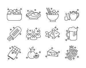 Canvas Print - bundle of nutritive food set icons