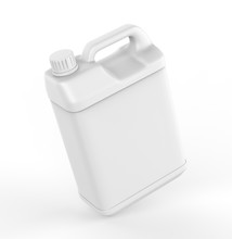 Blank  Plastic JerryCan With Handle On White Background For Branding And Mock Up, 3d Render Illustration,