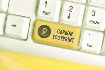 Handwriting text Carbon Footprint. Conceptual photo amount of dioxide released atmosphere result of activities