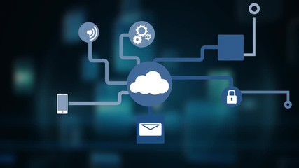 Animation of network of connections cloud computing