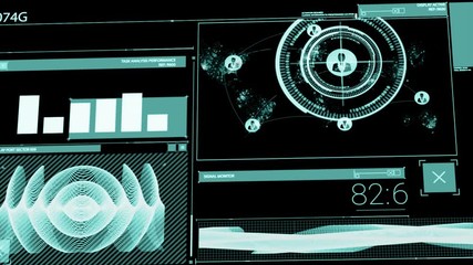 Animation of digital computer interface screens scanning