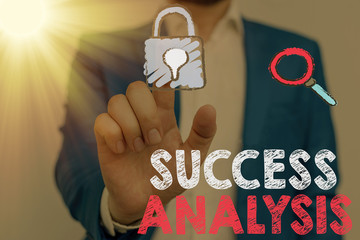 Poster - Conceptual hand writing showing Success Analysis. Concept meaning creating graph to determine increase in sales or profits