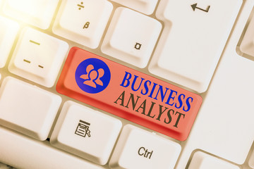 Fototapete - Conceptual hand writing showing Business Analyst. Concept meaning someone who analyzes big organization or website domain