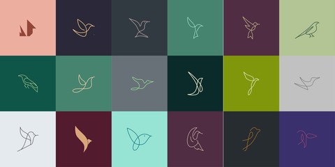 Wall Mural - Set of Premium Bird logo