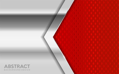 Wall Mural - shinny metal silver background combine with red textured overlap layer. abstract background design