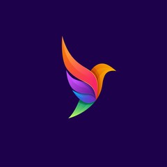 Wall Mural - Bird logo colorful with illustration