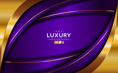 Wall Mural - luxury purple and golden lines background design.