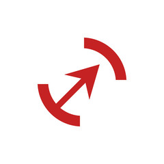 Wall Mural - red Arrow Icon in trendy flat style isolated on grey background. Arrow symbol for your web site design, logo, app, UI. Vector illustration, EPS10.