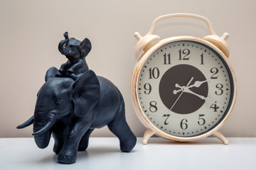 elephant and clock