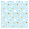 Seamless vector pattern for children. Wallpaper with cute characters. Kawaii background.