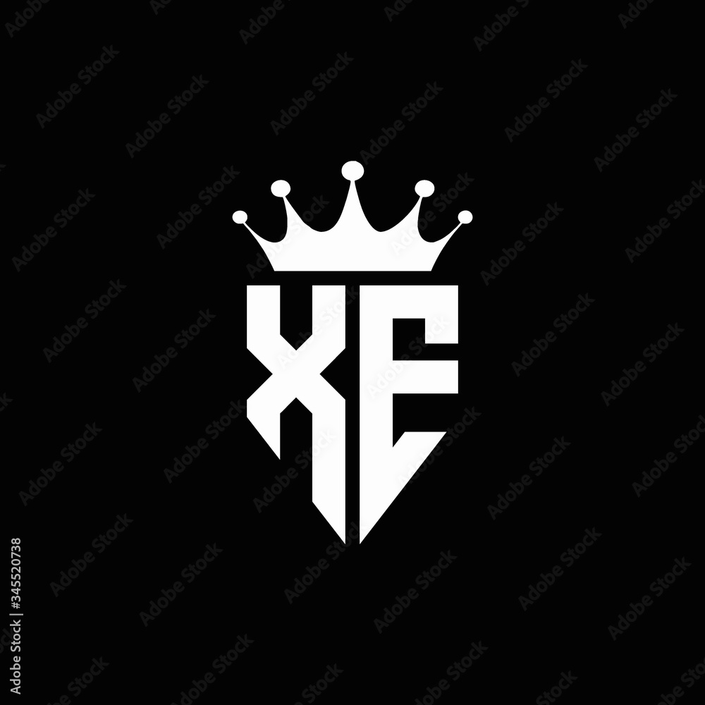 XE logo monogram emblem style with crown shape design template Stock ...