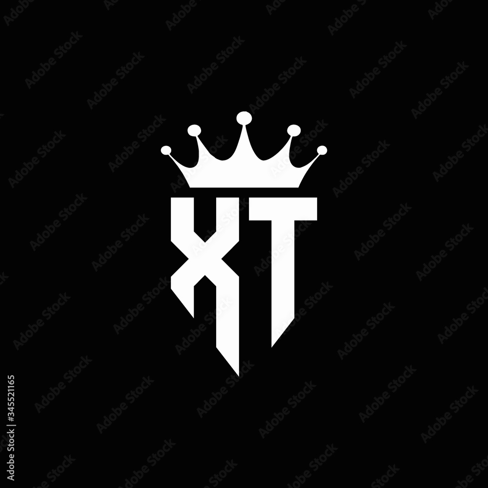 XT logo monogram emblem style with crown shape design template Stock ...