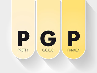 Poster - pgp - pretty good privacy acronym, technology concept background