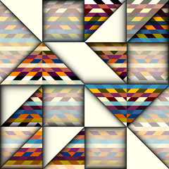 Poster - Paper cut shapes design. Seamless vector pattern.