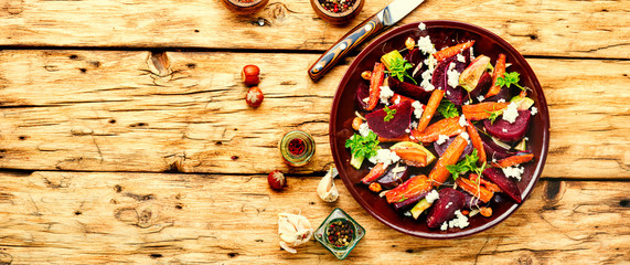 Wall Mural - Plate with tasty salad