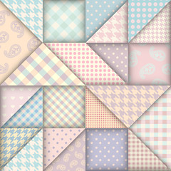 Aufkleber - Paper cut shapes design. Seamless vector pattern.