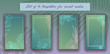 © Виола Подопросветова - 4 Tropical templates for social media. Tropical leaves social media frames. 4 Instagram Stories template kit. Vector design backgrounds for smartphone. Jungle foliage backdrop.