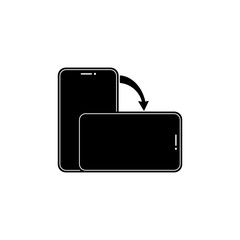 Poster - Rotate smartphone icon in black or device rotation symbol on isolated white background. EPS 10 vector.