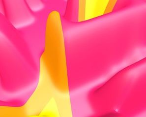 Poster - Abstract space. Rainbow colors. Digital art. Perspective. 3D rendering.