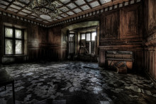 Abandoned Room In An Empty Building With A Large Window