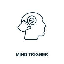 Mind Trigger Icon From Personality Collection. Simple Line Mind Trigger Icon For Templates, Web Design And Infographics