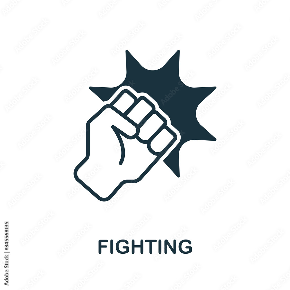 Fighting icon from video games collection. Simple line Fighting icon ...