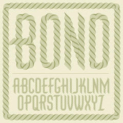 Poster - Vector capital condensed alphabet letters collection made with spirograph pattern, guilloche ornament. Can be used for logo creation in banking.