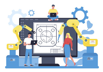 Poster - Engineeering online platform. Online project platform. Technology