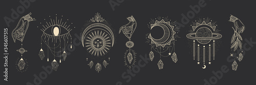 Fotografía Vector illustration set of moon phases
