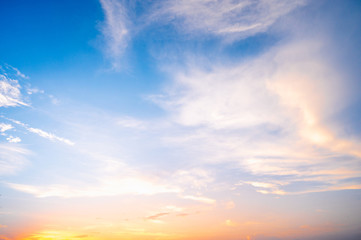 Wall Mural - sunset sky for background or sunrise sky and cloud at morning.