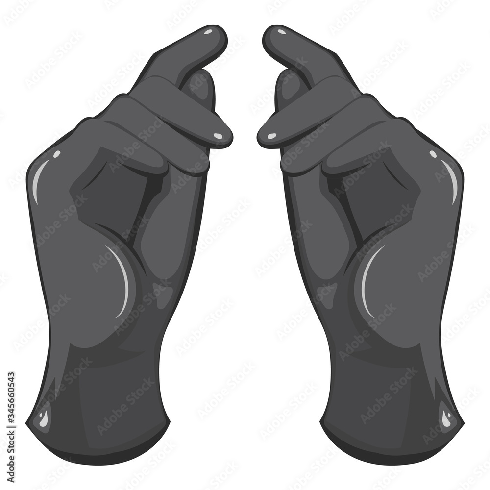 Black rubber gloves. Latex hand protection equipment for doctor ...