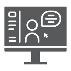 Poster - Online Course glyph icon, education and school, distance education sign vector graphics, a solid icon on a white background, eps 10.