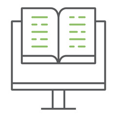 Fototapete - Virtual education color line icon, education and school, online learning sign vector graphics, a linear icon on a white background, eps 10.